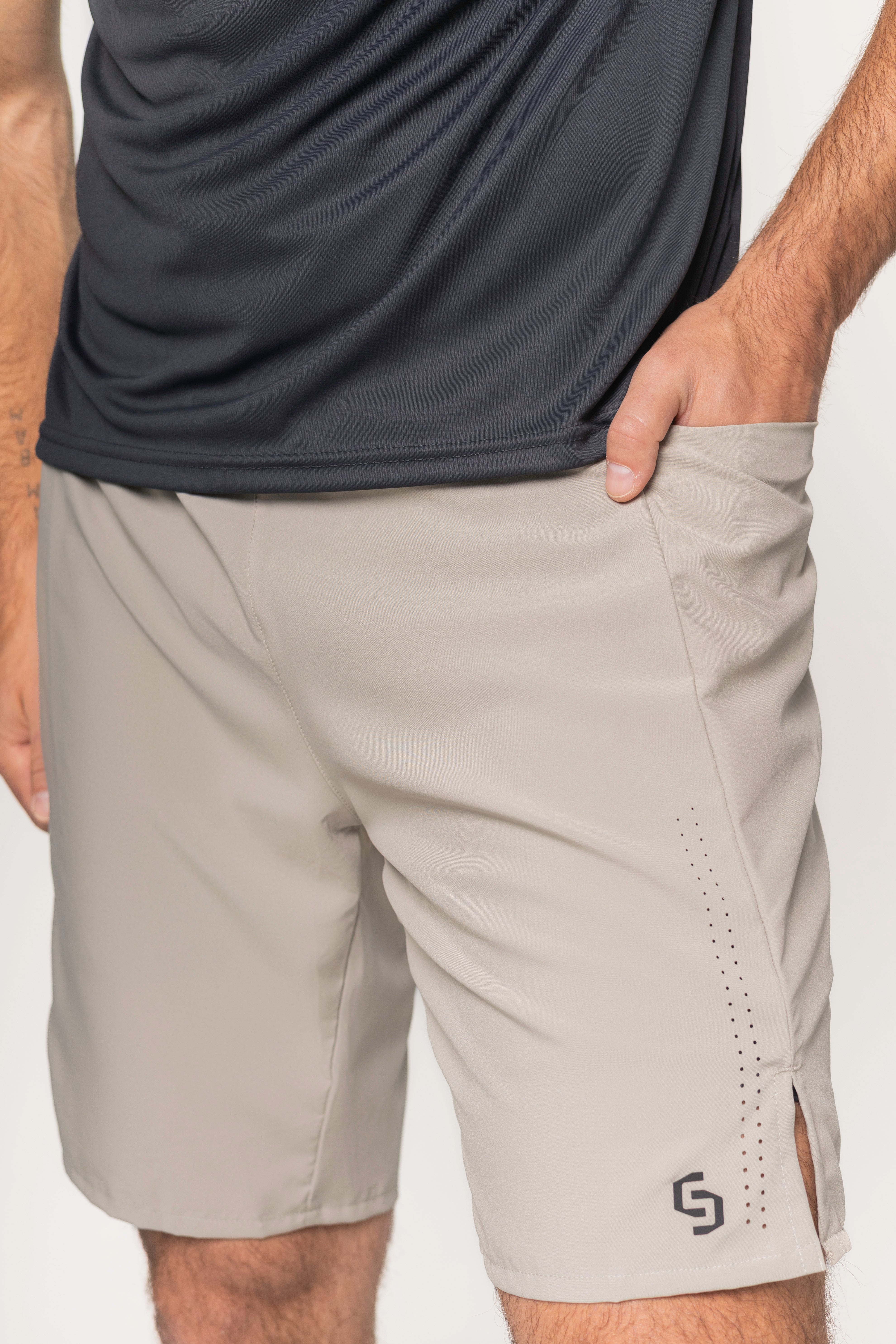 Urban Motion Shorts – Beige | Velocity Fit Edition